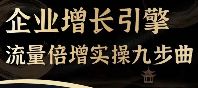 企业增长引擎流量倍增实操九步曲，一套课程帮你找到快速、简单、有效、可复制的获客+变现方式，_微雨项目网