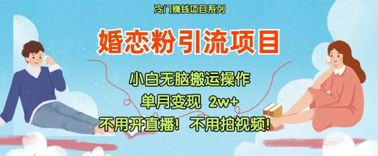 小红书婚恋粉引流，不用开直播，不用拍视频，不用做交付【揭秘】_微雨项目网