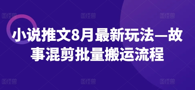 小说推文8月最新玩法—故事混剪批量搬运流程_微雨项目网