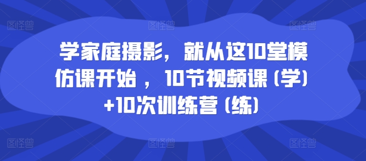 学家庭摄影，就从这10堂模仿课开始 ，10节视频课(学)+10次训练营(练)_微雨项目网