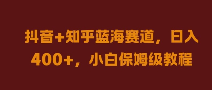 抖音+知乎蓝海赛道，日入几张，小白保姆级教程【揭秘】_微雨项目网