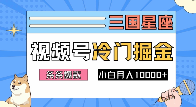 2024视频号三国冷门赛道掘金，条条视频爆款，操作简单轻松上手，新手小白也能月入1w_微雨项目网