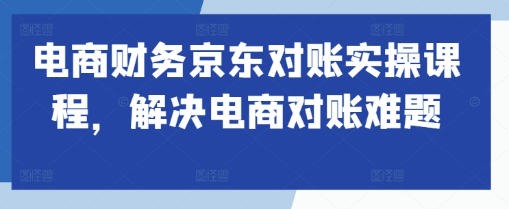 电商财务京东对账实操课程，解决电商对账难题_微雨项目网