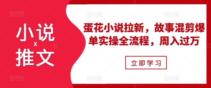 小说推文之蛋花小说拉新，故事混剪爆单实操全流程，周入过万_微雨项目网