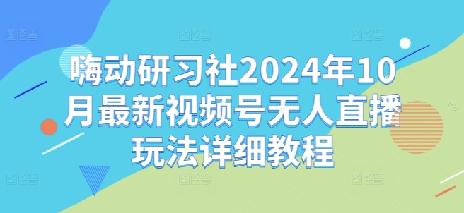 嗨动研习社2024年10月最新视频号无人直播玩法详细教程_微雨项目网