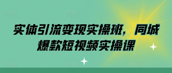 实体引流变现实操班，同城爆款短视频实操课_微雨项目网