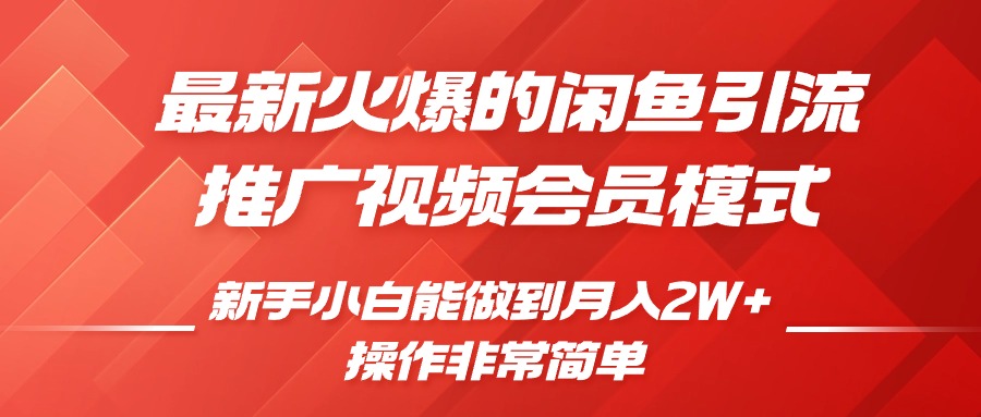 闲鱼引流推广影视会员，0成本就可以操作，新手小白月入过W+【揭秘】_微雨项目网