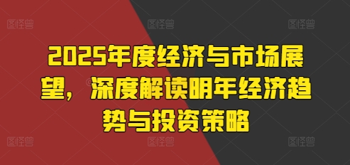 2025年度经济与市场展望，深度解读明年经济趋势与投资策略_微雨项目网