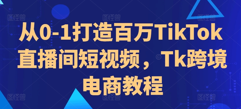 从0-1打造百万TikTok直播间短视频，Tk跨境电商教程_微雨项目网