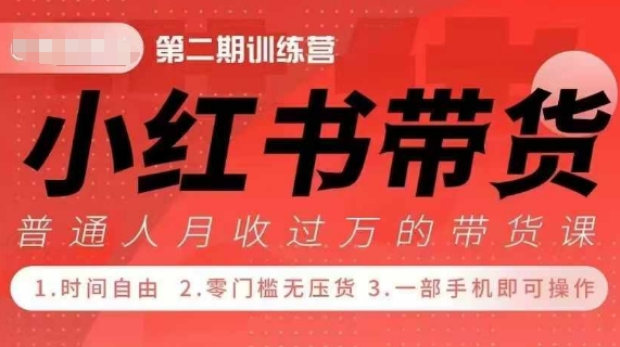 小Red书带货42天训练营 2.0版，宝妈+自由职+上班族+大学生，提高副业收入的大红利项目_微雨项目网