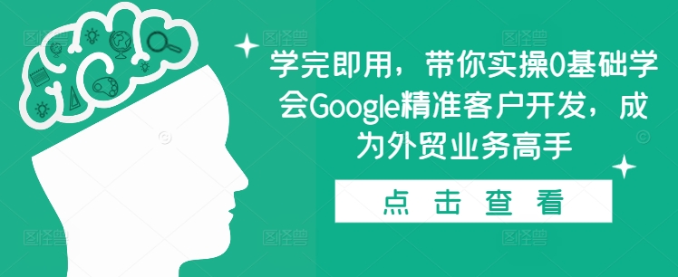 学完即用，带你实操0基础学会Google精准客户开发，成为外贸业务高手_微雨项目网