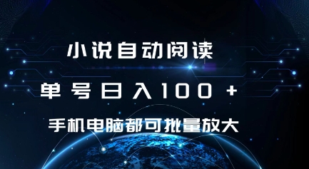 小说自动阅读 单号日入100+ 手机电脑都可 批量放大操作【揭秘】_微雨项目网