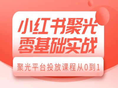 小红书聚光零基础实战，聚光平台投放课程从0到1_微雨项目网