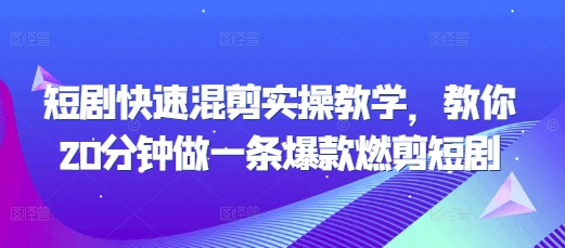 短剧快速混剪实操教学，教你20分钟做一条爆款燃剪短剧_微雨项目网