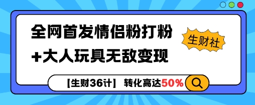 【生财36计】全网首发情侣粉打粉+大人玩具无敌变现_微雨项目网