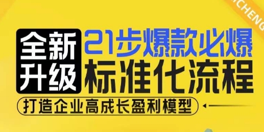 21步爆款必爆标准化流程，全新升级，打造企业高成长盈利模型_微雨项目网