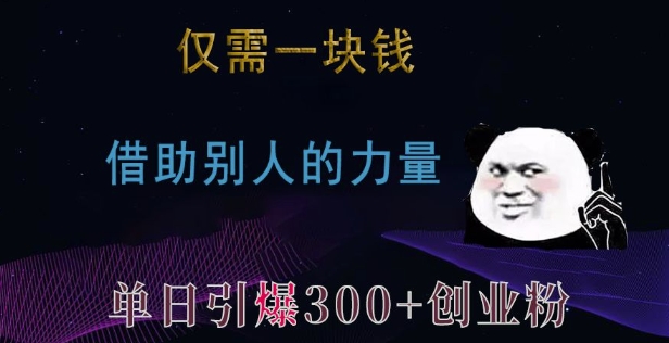 仅需一块钱，借助别人的力量，单日引爆300+创业粉、兼职粉【揭秘】_微雨项目网