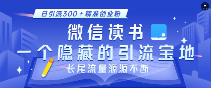 微信读书，一个隐藏的引流宝地，不为人知的小众打法，日引流300+精准创业粉，长尾流量源源不断_微雨项目网