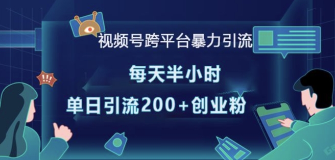 视频号跨平台暴力引流，每天半小时，单日引流200+精准创业粉_微雨项目网