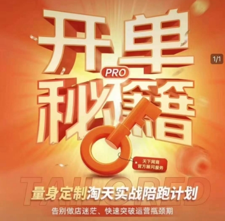 淘宝开单秘籍PRO，量身定制淘天实战陪跑计划，告别做店迷茫、快速突破运营瓶颈期_微雨项目网