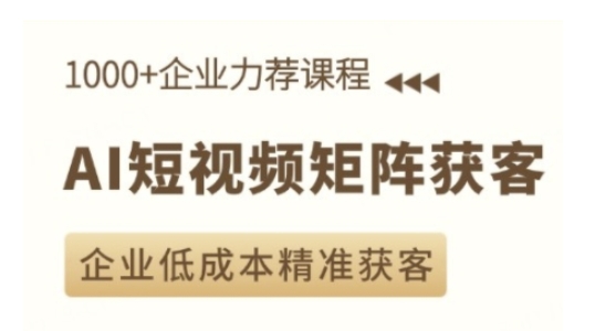 AI短视频矩阵获客实操课，企业低成本精准获客_微雨项目网