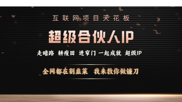 互联网项目天花板，超级合伙人IP，全网都在割韭菜，我来教你做镰刀【仅揭秘】_微雨项目网