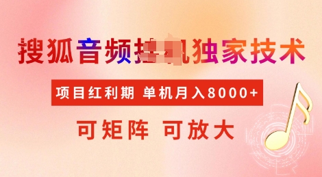 全网首发搜狐音频挂JI独家技术，项目红利期，可矩阵可放大，稳定月入8k【揭秘】_微雨项目网