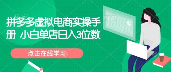 拼多多虚拟电商实操手册 小白单店日入3位数_微雨项目网