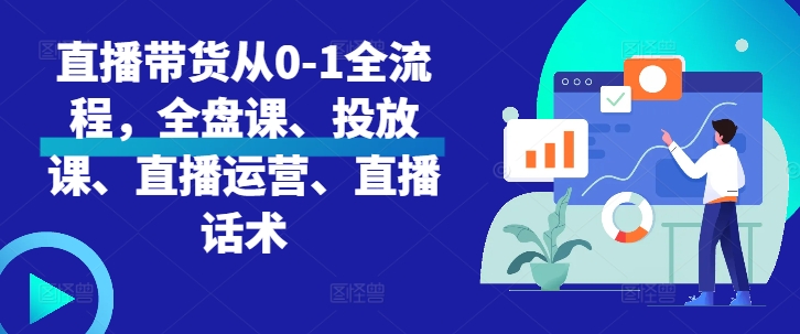 直播带货从0-1全流程，全盘课、投放课、直播运营、直播话术_微雨项目网