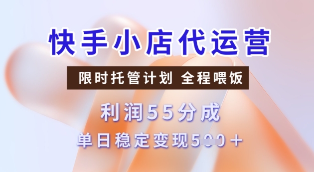 快手小店代运营3.0，模式新升级，收益55分，稳定单日5张【揭秘】_微雨项目网