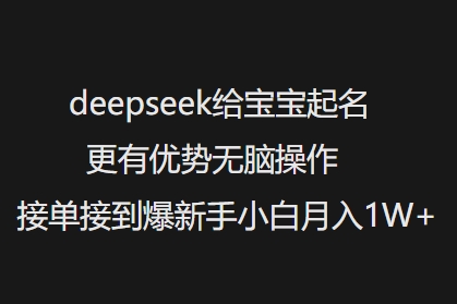 deepseek给宝宝起名更有优势无脑操作接单接到爆新手小白月入1W+_微雨项目网