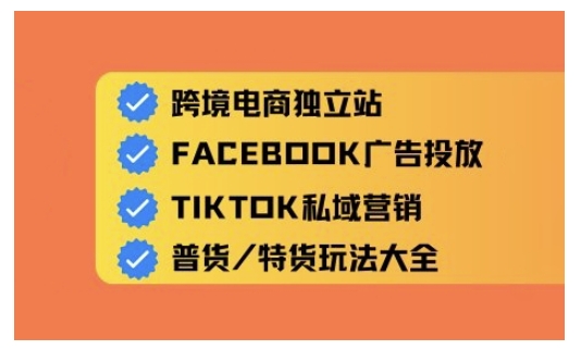 跨境电商独立站及全域流量营销，从0基础快速入门并精通跨境电商运营_微雨项目网