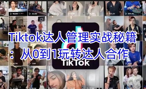 Tiktok达人管理实战秘籍：从0到1玩转达人合作_微雨项目网